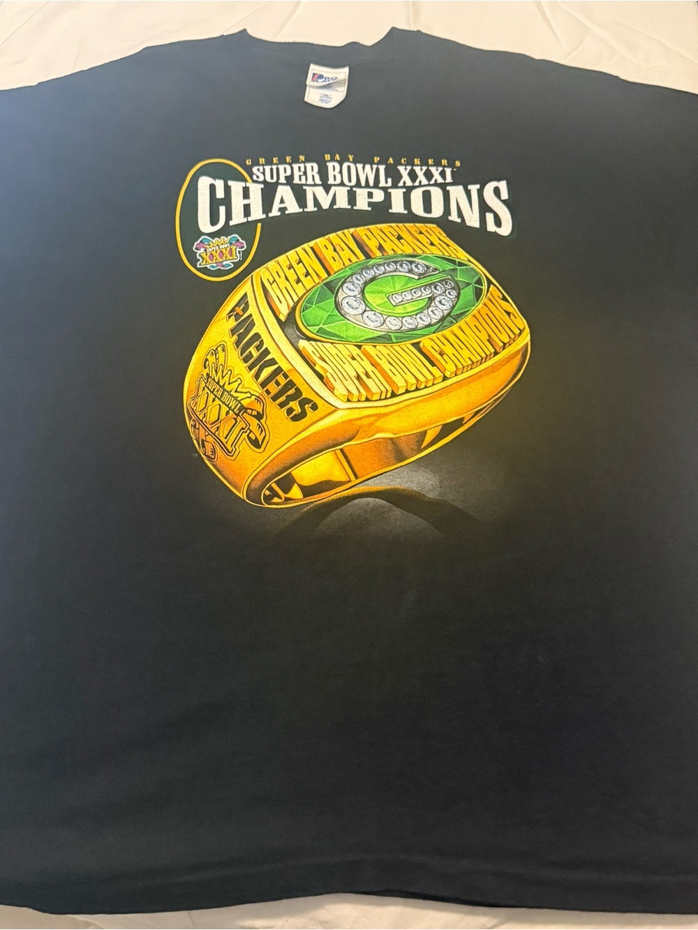 VTG 1997 Green Bay Packers Super Bowl XXXI Champions Ring Shirt XXL Pro Player